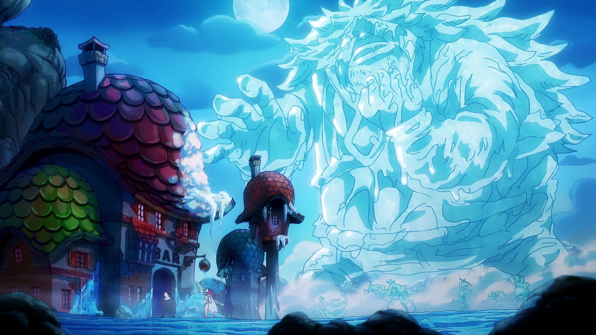 The effects of the Ice-Ice Fruit (Image via Toei Animation)